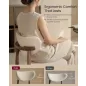   VASAGLE Étkezőszék Szett 2 db Kárpitozott Tömörfa Lábakkal Cappuccino Bézs Mid-Century Modern