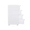 SONGMICS KFR05W Keskeny Görgős Tárolószekrény Műanyag Fehér 4 Fiókos Osztható