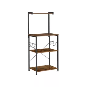   VASAGLE Ipari Stílusú Konyhai Állvány 3 Szintes Vintage Barna-Fekete