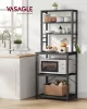 VASAGLE 6-szintes konyhai tároló állvány mikrohullámú sütőhöz szénszürke és tintafekete