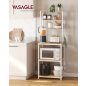   VASAGLE Ipari Konyhai Állvány 6 Polccal és 6 Akasztóval Tölgy-Fehér