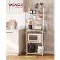   VASAGLE Ipari Konyhai Állvány 6 Polccal és 6 Akasztóval Tölgy-Fehér