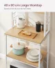 VASAGLE Ipari Konyhai Állvány 6 Polccal és 6 Akasztóval Tölgy-Fehér