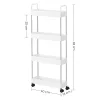 SONGMICS Keskeny Tárolókocsi 4 Szintes Görgős Fürdőszoba Konyhai Rendszerező Fehér