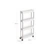 SONGMICS 4-Szintes Görgős Tárolókocsi Fehér Műanyag Keskeny Polcrendszer