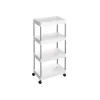 SONGMICS 4-Szintes Gurulós Tárolókocsi Fehér Polipropilén Rendszerező