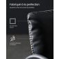 VASAGLE EKHO Modern Fotel Karfával Fekete PU Bőr Fémvázzal