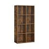 VASAGLE Vintage Könyvespolc 8 Rekeszes Álló Polc Rusztikus Barna