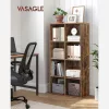 VASAGLE Vintage Könyvespolc 8 Rekeszes Álló Polc Rusztikus Barna