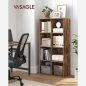   VASAGLE Vintage Könyvespolc 8 Rekeszes Álló Polc Rusztikus Barna