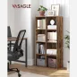   VASAGLE Vintage Könyvespolc 8 Rekeszes Álló Polc Rusztikus Barna