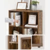 VASAGLE Vintage Könyvespolc 8 Rekeszes Álló Polc Rusztikus Barna