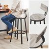 VASAGLE Industrial Bárszék Szett Fém Vázzal Szürke-Fekete