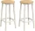 VASAGLE bárszék 2 db-os szett fém vázzal lábtartóval fehér tölgy bézs klasszikus