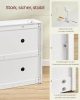 VASAGLE Kompakt Cipősszekrény 4 Billenő Ajtóval Hófehér