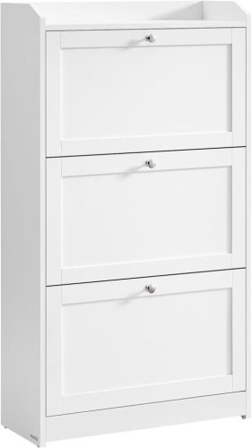 VASAGLE Modern Cipősszekrény 3 Billenő Ajtóval Felhőfehér