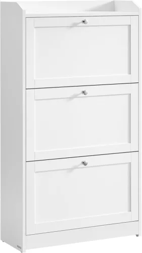 VASAGLE LBC036W01 cipőszekrény 3 billenő ajtóval forgácslap felhőfehér