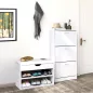   VASAGLE 3 Fiókos Cipőszekrény Forgóajtós Fehér 60 x 24 x 120 cm