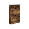 VASAGLE Rusztikus Cipősszekrény Nyitott Polccal Melamin Bevonattal Barna