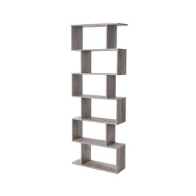   VASAGLE Modern 6-szintes Könyvespolc Térelválasztó Szürke
