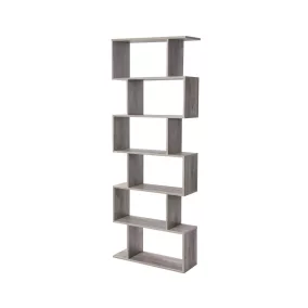   VASAGLE Modern 6-szintes Könyvespolc Térelválasztó Szürke