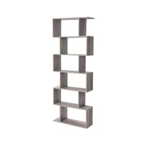   VASAGLE Modern 6-Szintes Könyvespolc Térelválasztó Szürke