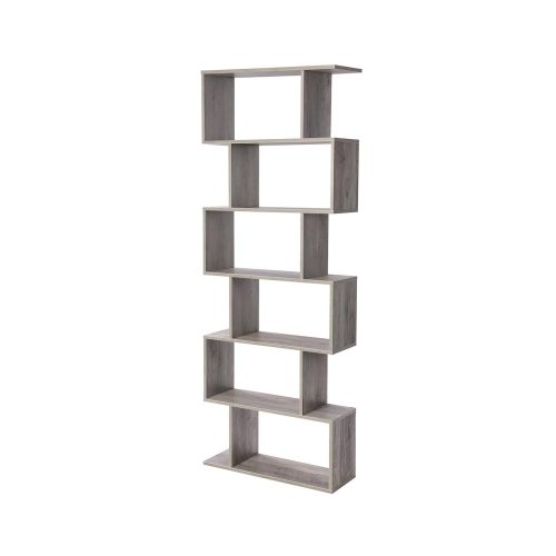 VASAGLE Modern 6-Szintes Könyvespolc Térelválasztó Szürke