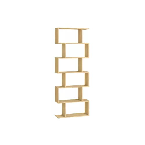 VASAGLE Modern 6 Szintes Könyvespolc Természetes Tölgy Színben