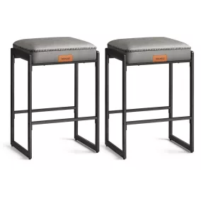   VASAGLE EKHO Mid-Century Modern Bárszék Szett Műbőr Galambszürke