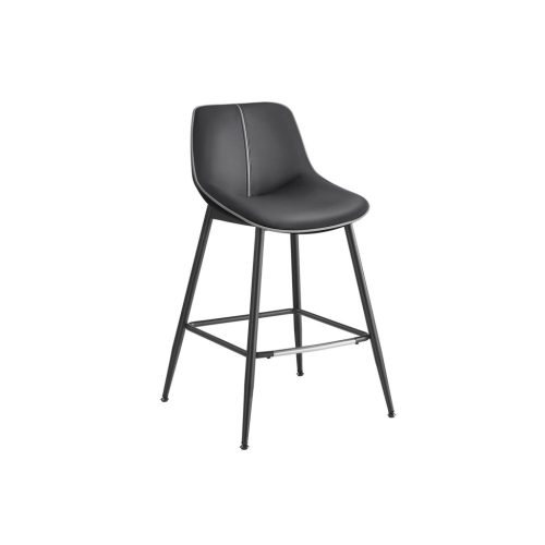 VASAGLE Modern Ergonomikus Bárszék Szett Fekete PU Bevonattal