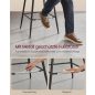 VASAGLE Modern Ergonomikus Bárszék Szett Fekete PU Bevonattal