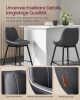 VASAGLE Modern Ergonomikus Bárszék Szett Fekete PU Bevonattal