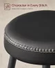 VASAGLE Echo Collection ULBC090B01 bárszék 2 db-os szett műbőr fekete 76 cm magas