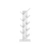 VASAGLE Fa Könyvespolc 8 Szintes Álló Fehér Geometrikus Dizájn
