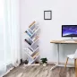   VASAGLE Fa Könyvespolc 8 Szintes Álló Fehér Geometrikus Dizájn