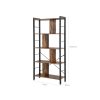 VASAGLE Ipari Stílusú Könyvespolc 4-Szintes Rusztikus Barna-Fekete