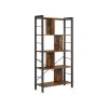 VASAGLE Ipari Stílusú Könyvespolc 4-Szintes Rusztikus Barna-Fekete