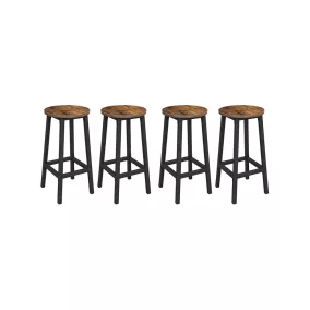   VASAGLE ALINRU Ipari Bárszék Szett Vintage Barna Acélvázzal 65 cm