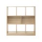   VASAGLE Könyvespolc Nyitott Rekeszekkel Tölgy Színű Tárolóegység