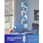   VASAGLE LBC630W01 5 szintes sarok fali polc RGB LED világítással matt fehér