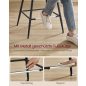 VASAGLE Modern Bárszék Szett Ergonomikus PU Bőr Tevebarna