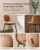 VASAGLE Modern Bárszék Szett Ergonomikus PU Bőr Tevebarna