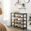 VASAGLE Ipari Stílusú Cipőtároló Állvány 4 Polccal Greige-Fekete