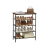VASAGLE Ipari Stílusú Cipőtároló Állvány 5 Szintes Rusztikus Barna-Fekete