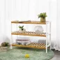   SONGMICS 3 szintes bambusz cipőtartó polc fehér 70 x 26 x 55 cm