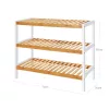 SONGMICS Bambusz Cipőtároló Állvány 3-Szintes Fehér-Natúr