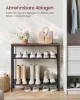 VASAGLE 4-szintes cipőtartó polc rusztikus barna és fekete ipari stílusban