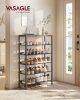 VASAGLE 6 szintes cipőtároló polc állítható ipari stílusú barna-fekete