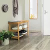 SONGMICS 3-Szintes Bambusz Cipőtartó Pad Természetes