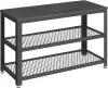VASAGLE Industrial Cipőspad Fém Hálós Polcokkal Ébenfa Fekete